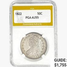 1822 Capped Bust Half Dollar PGA AU55