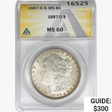 1887-O Morgan Silver Dollar ANACS MS60