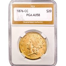 1876-CC $20 Gold Double Eagle PGA AU58