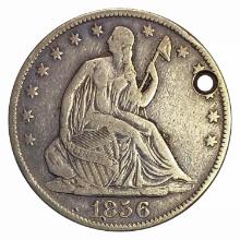 1856-O Seated Liberty Half Dollar Hole Drilled