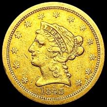 1843-O $2.50 Gold Quarter Eagle NEARLY UNCIRCULATE