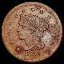 1851 Braided Hair Large Cent NEARLY UNCIRCULATED