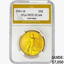 1991-W $50 1oz Gold Eagle PGA PR70 DCAM