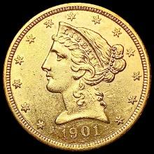 1901-S $5 Gold Half Eagle UNCIRCULATED