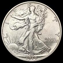 1919 Walking Liberty Half Dollar CLOSELY UNCIRCULA