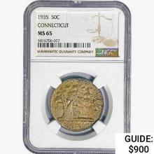 1935 Connecticut Half Dollar NGC MS65