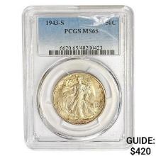 1943-S Walking Liberty Half Dollar PCGS MS65