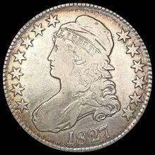 1827 Sq Base 2 Capped Bust Half Dollar CLOSELY UNC