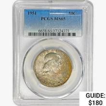 1951 Franklin Half Dollar PCGS MS65