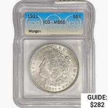 1921 Morgan Silver Dollar ICG MS65