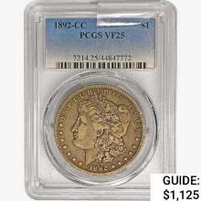 1892-CC Morgan Silver Dollar PCGS VF25