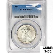 1934 Walking Liberty Half Dollar PCGS MS64