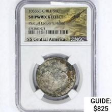 1855SO 50C Chile NGC ShipwreckSS Central America N