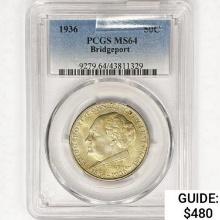 1936 Bridgeport Half Dollar PCGS MS64