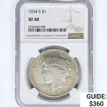 1934-S Silver Peace Dollar NGC XF40