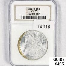 1885-O Morgan Silver Dollar NGC MS65