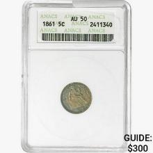 1861 Seated Liberty Nickel ANACS AU50