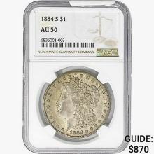 1884-S Morgan Silver Dollar NGC AU50