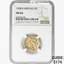 1938-D Buffalo Nickel NGC MS66