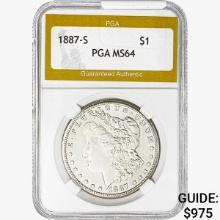 1887-S Morgan Silver Dollar PGA MS64