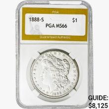 1888-S Morgan Silver Dollar PGA MS66