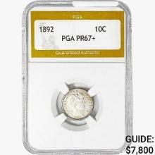 1892 Barber Dime PGA PR67+