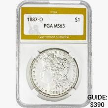 1887-O Morgan Silver Dollar PGA MS63