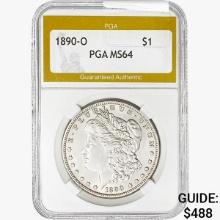 1890-O Morgan Silver Dollar PGA MS64
