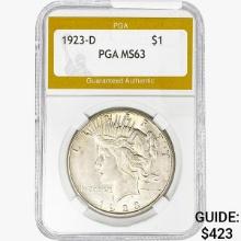 1923-D Silver Peace Dollar PGA MS63