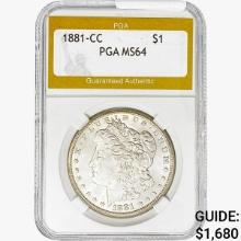 1881-CC Morgan Silver Dollar PGA MS64