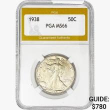 1938 Walking Liberty Half Dollar PGA MS66