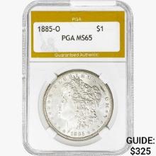 1885-O Morgan Silver Dollar PGA MS65