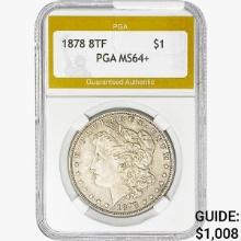 1878 8TF Morgan Silver Dollar PGA MS64+