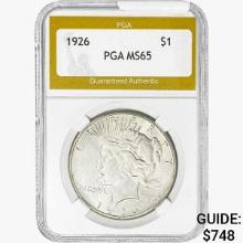 1926 Silver Peace Dollar PGA MS65