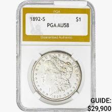 1892-S Morgan Silver Dollar PGA AU58