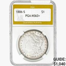 1886-S Morgan Silver Dollar PGA MS63+