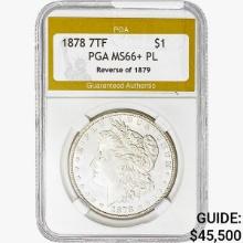 1878 7TF Morgan Silver Dollar PGA MS66+ PL REV 79