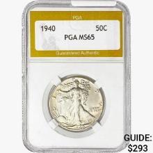 1940 Walking Liberty Half Dollar PGA MS65