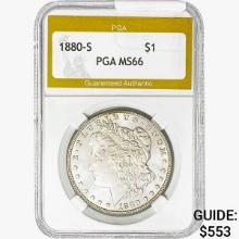 1880-S Morgan Silver Dollar PGA MS66