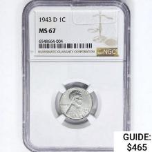 1943-D Wheat Cent NGC MS67