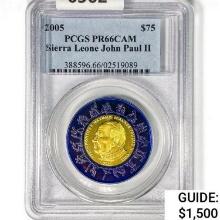 2005 $75 Sierra Leone John Paul II PCGS PR66 CAM