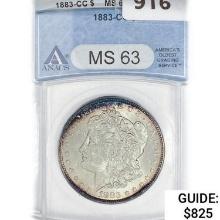 1883-CC Morgan Silver Dollar ANACS MS63