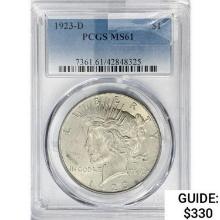 1923-D Silver Peace Dollar PCGS MS61