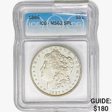 1886 Morgan Silver Dollar ICG MS62 SPL