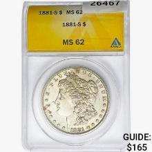 1881-S Morgan Silver Dollar ANACS MS62