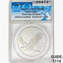 2008-P 1oz. Silver Bald Eagle ANACS PR70 DCAM FDI