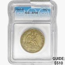 1867-S Seated Liberty Half Dollar ICG EF40