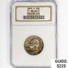 1949-D Washington Silver Quarter NGC MS66