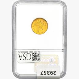 1900 .1296oz. Gold Denmark 10 Kroner NGC MS63