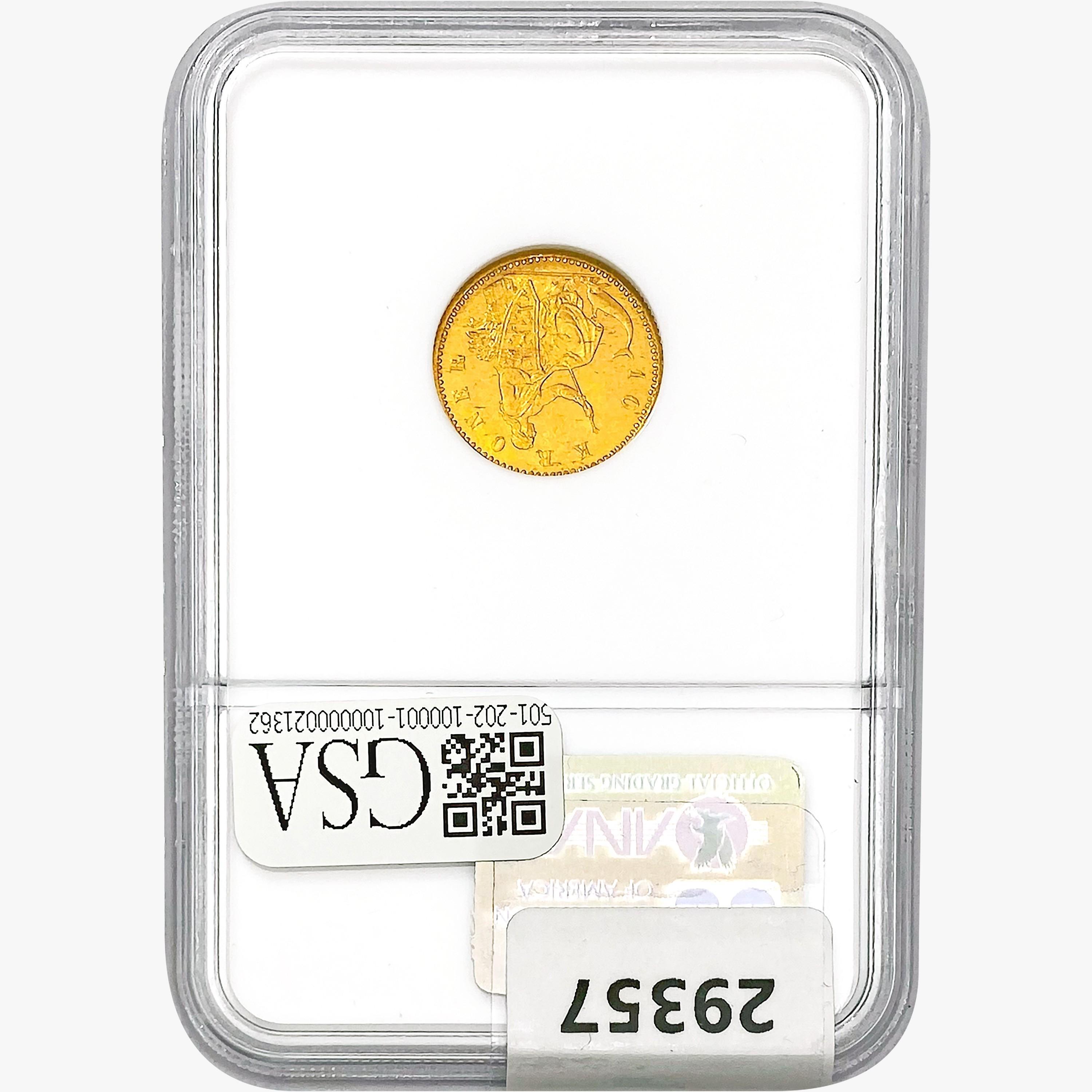 1900 .1296oz. Gold Denmark 10 Kroner NGC MS63